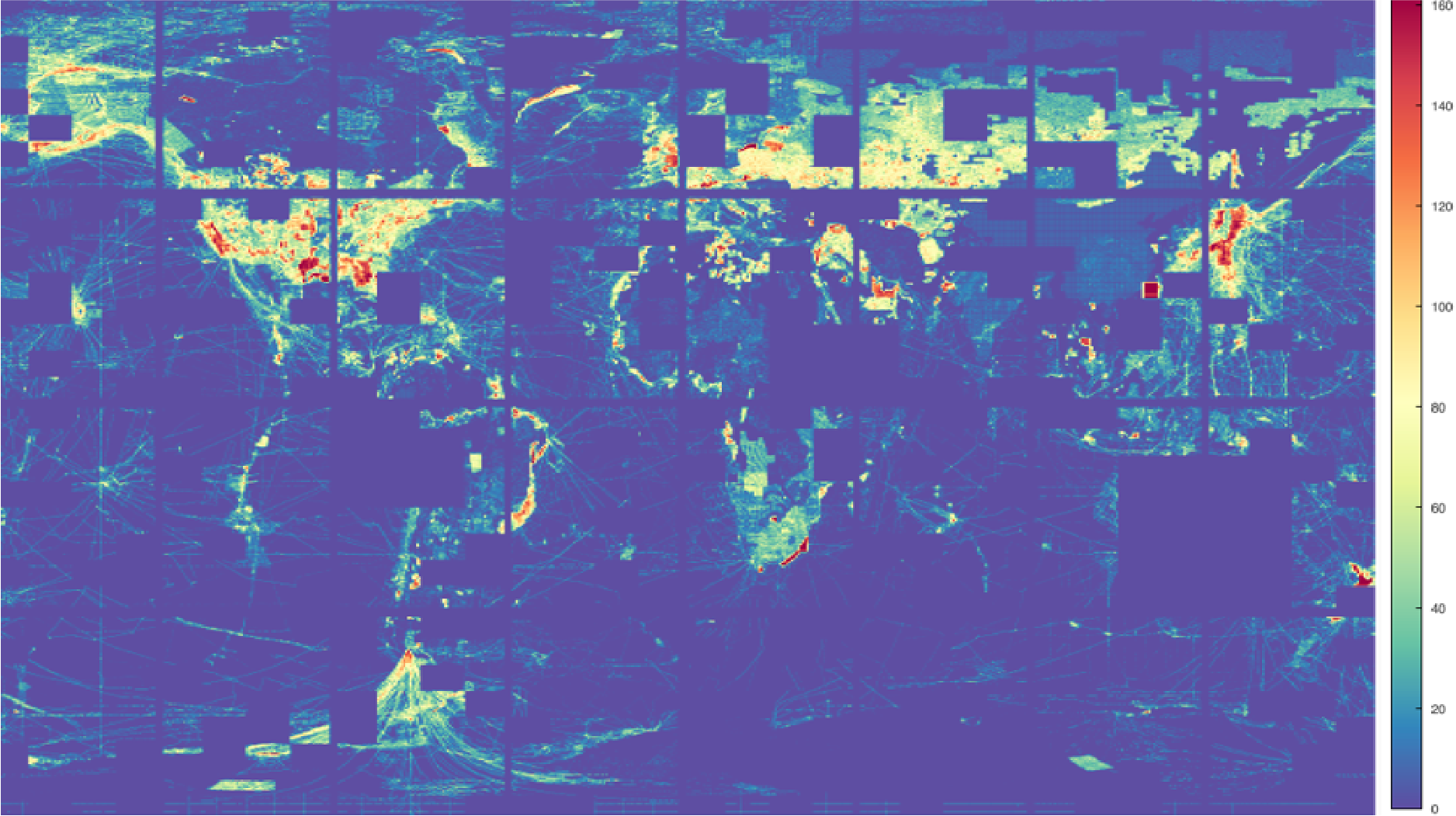 Sample density map: High-res gravity maps are essential to geophysics and geoscience.
